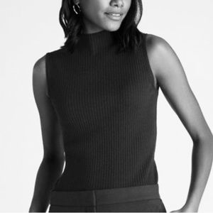 Ann Taylor Mock Neck Ribbed Sweater Shell